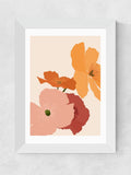 East End Prints white autumn wildflowers framed art print - British product