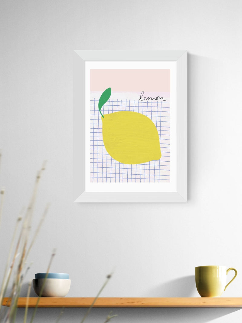 East End Prints White Big Lemon Framed Art Print - British product