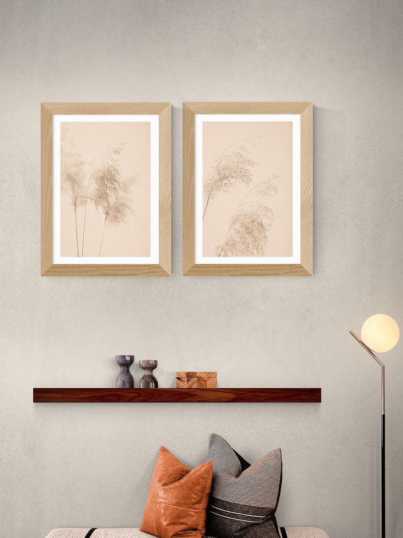 East End Prints oak pampas grass framed art print - British product