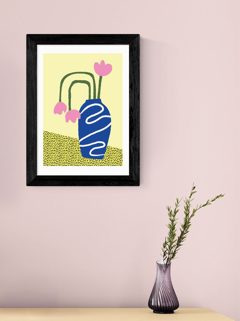 East End Prints Black Wilted Flowers framed art print - British product