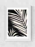 East End Prints white moody palm fronds framed art print - British product