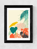 East End Prints black tropical framed art print - British product