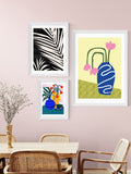East End Prints white wilted flowers framed art print - British product