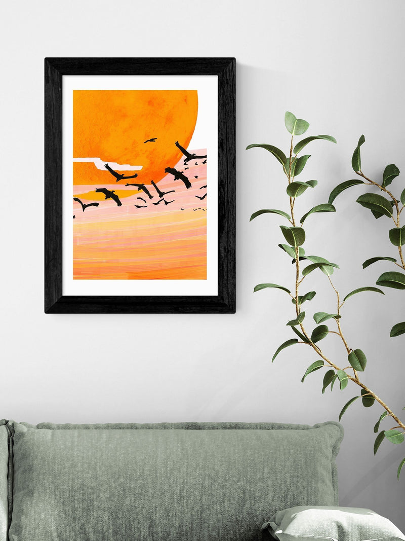 East End Prints Black Time Flies framed art print - British product