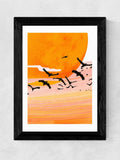 East End Prints Black Time Flies framed art print - British product