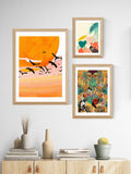 East End Prints Oak Treetop Tango Sunshine framed art print - British product