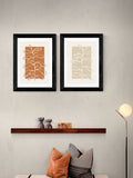 East End Prints black framed botany oak art print set - British product