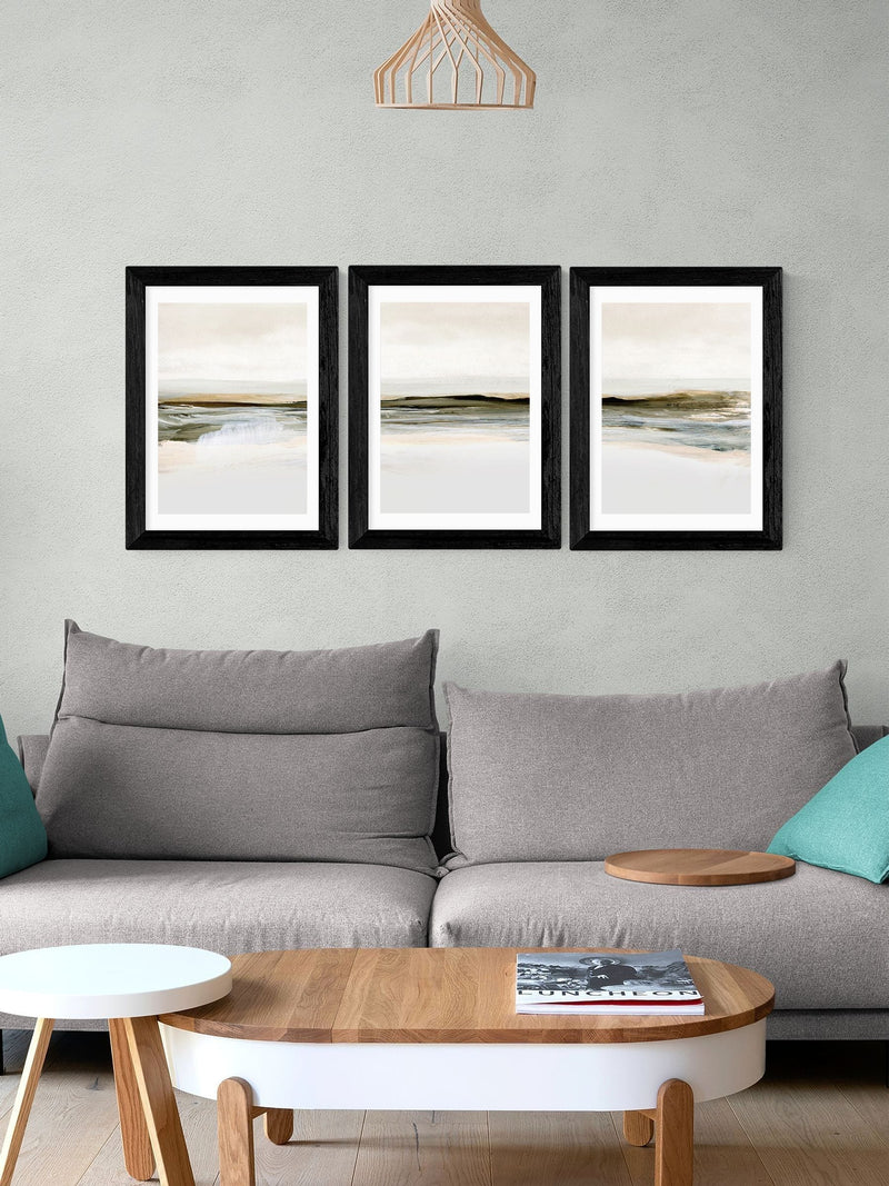 East End Prints Black Orkney Triptych Framed Art Print