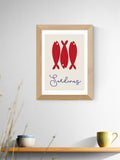 East End Prints oak sardines framed art print, imported from the UK
