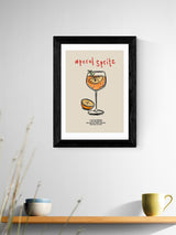 East End Prints Black Aperol Spritz Ingredients Cocktail Recipe Framed Art Print