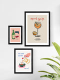 East End Prints Black Aperol Spritz Ingredients framed art print - British product