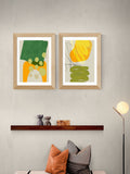 East End Prints Oak Painted Lines Green framed art print - British product