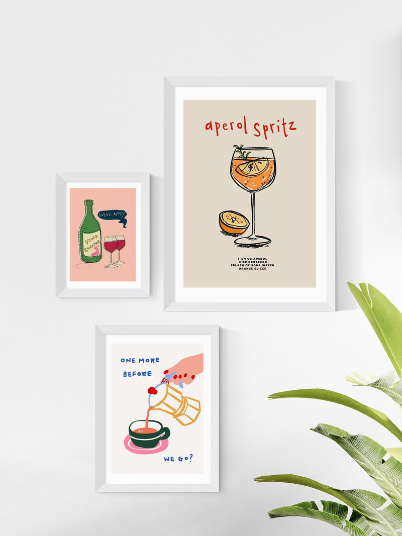 East End Prints white wine framed art print - British product