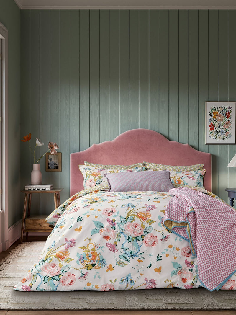 Land & Shore Multi Bloom duvet cover and pillowcase set, UK version