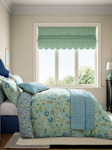 Land & Shore Green Bramble Scallop Duvet Cover and Pillowcase Set
