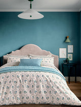 Land & Shore Green Ella's Cross-Stitch Duvet Cover and Pillowcase Set