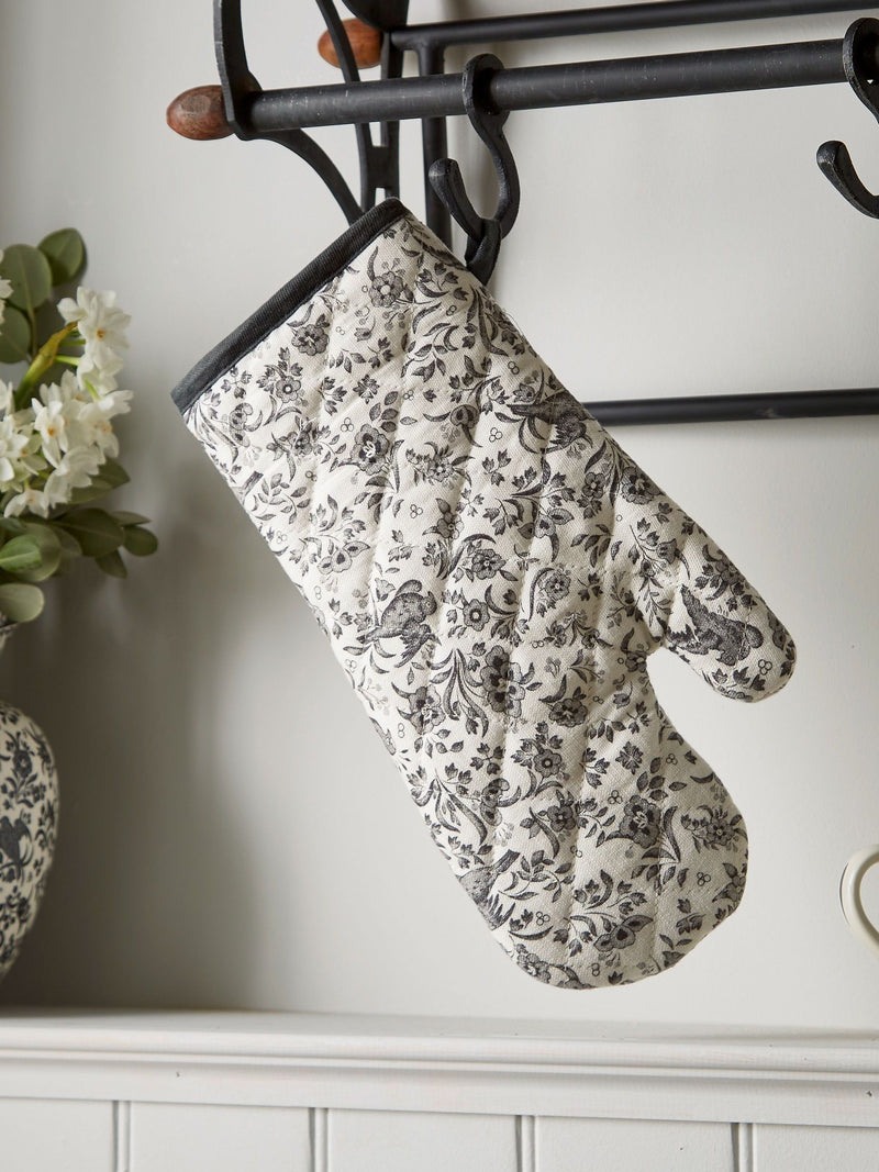 Burleigh X Bedeck of Belfast Charcoal Regal Peacock single oven glove - British product