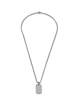 Silver Tone Stainless Steel Dog Tag Necklace Pet Identification Tag