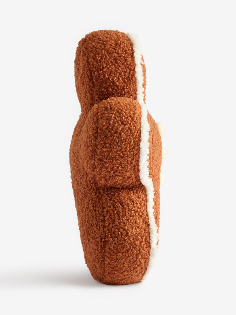 Natural Christmas Gingerbread Doorstop Brown Boucle Fabric 30cm, imported from the UK