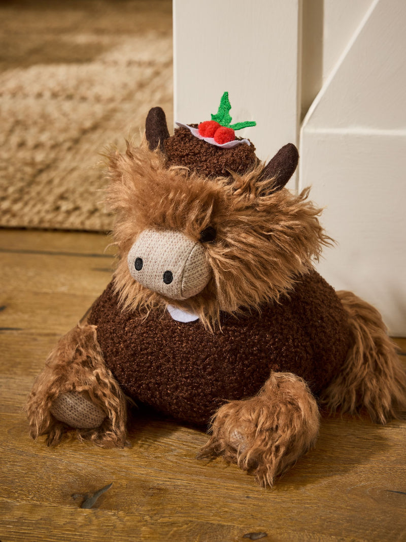 Brown Christmas Pudding Hamish The Highland Cow Doorstop