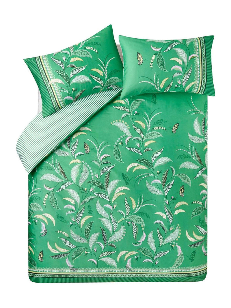 Sara Miller London Spring Green Fern Garden duvet cover and pillowcase set (British brand)