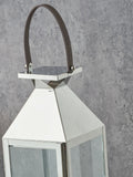 Tall Medium Stainless Steel and Glass Lantern for Ambient Lighting