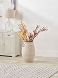 Pacific Lifestyle grey fibrestone vase with handles, 56cm, imported from the UK