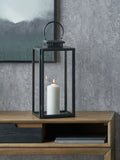Pacific Lifestyle Black Glass Rectangular Large Lantern, imported from the UK