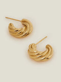 Accessorize Gold 14ct Gold Plated Stainless Steel Twist Hoop Earrings