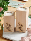 No Ordinary Gift personalised wooden candle holder, imported from the UK