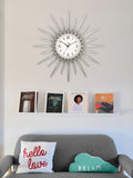 Acctim Clocks Silver Stella Starburst Wall Clock - British product