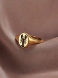 Posh Totty Designs Gold Tone Lobster Signet Ring, imported from the UK