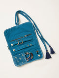FatFace Teal Blue Star Embroidered Jewellery Roll