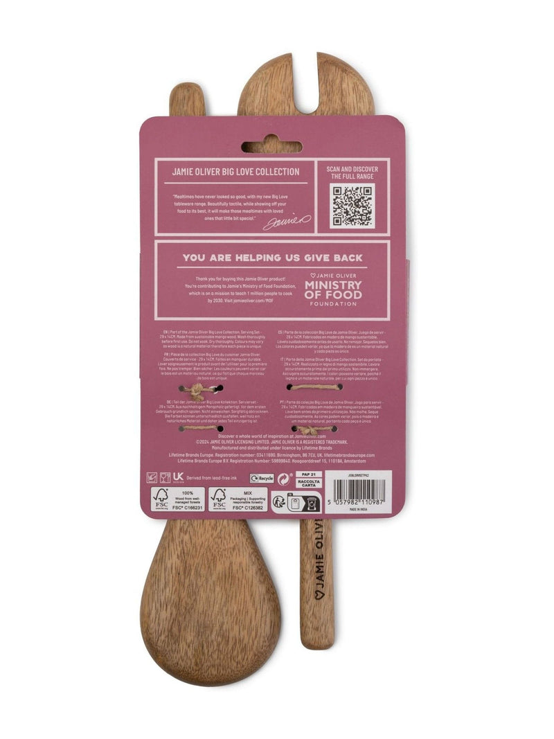 Jamie Oliver Big Love wooden spoons set of 2, UK version