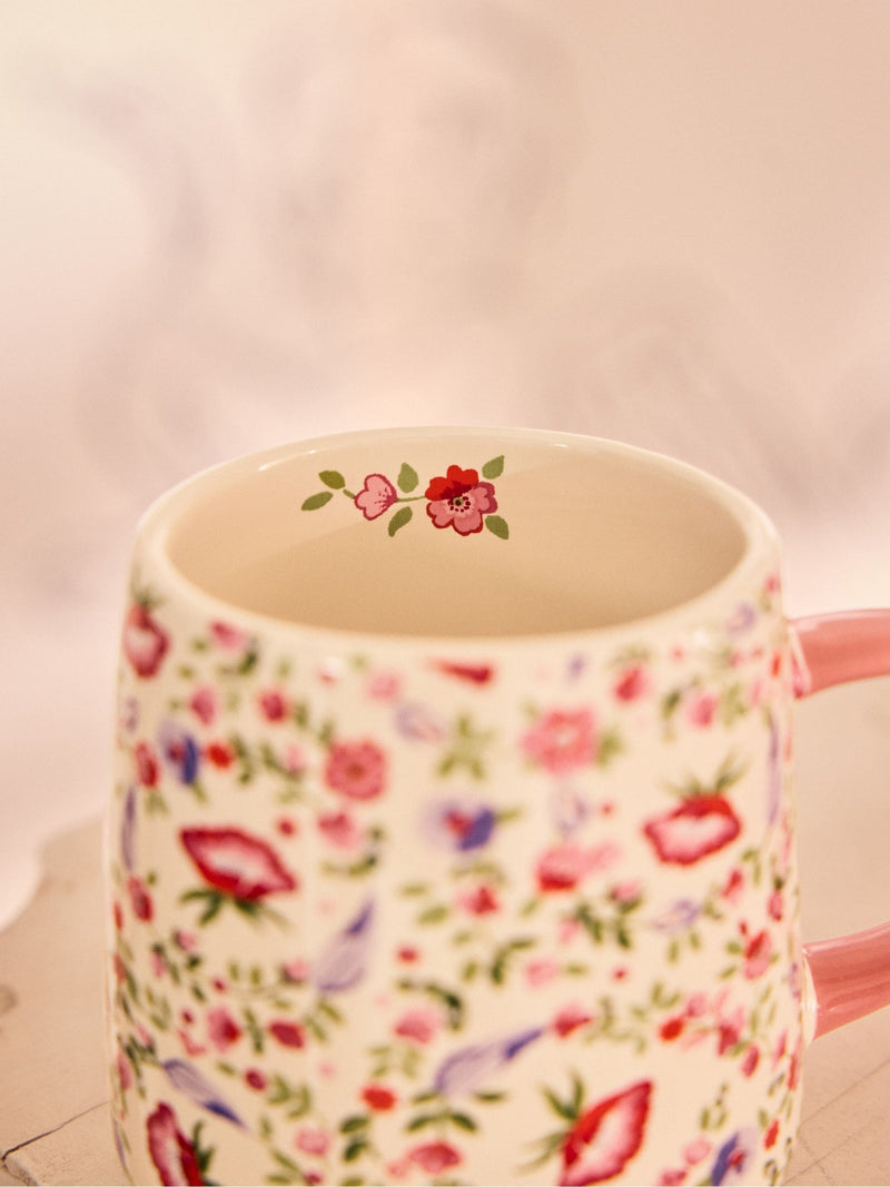Cath Kidston Set of 4 Cream Spring Birds Floral Billie Mug