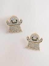 White Halloween Ghost Stud Earrings