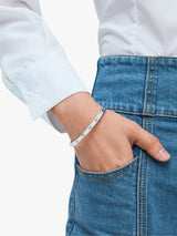 Kate Spade Silver Set In Stone Hinged Bangle Bracelet