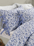 Wylder Blue Hannah Floral Bow Tie Duvet Cover Set (British brand)