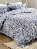 Wylder Blue Hannah Floral Bow Tie Duvet Cover Set (British brand)
