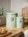 Sage green set of 2 storage jars for tea, coffee, and sugar (British brand)