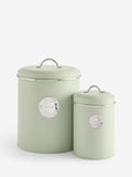 Sage green set of 2 storage jars for tea, coffee, and sugar (British brand)