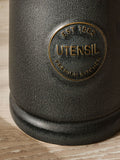 Black ceramic utensil pot with country badge design - British product