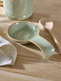 Ceramic Spoon Rest Sage Green Country Badge (British brand)