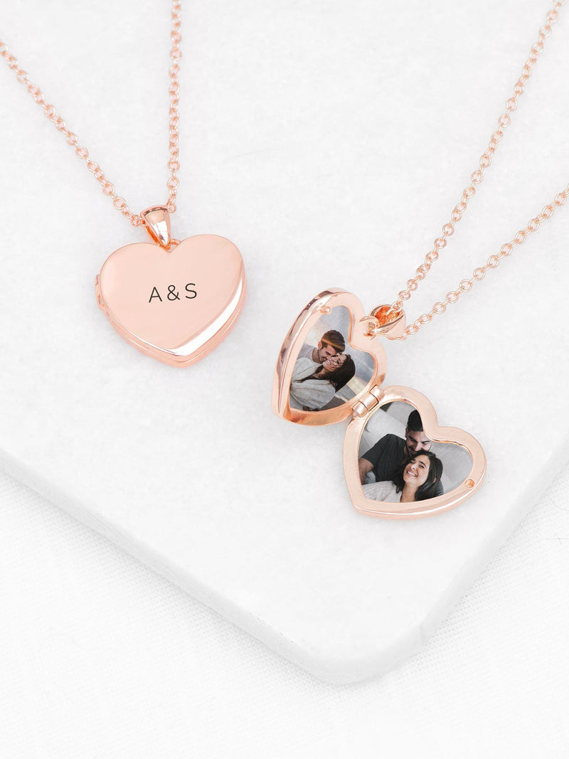 Treat Republic personalised heart photo locket with 2cm x 2cm pendant, imported from the UK