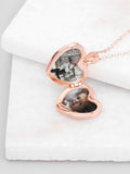Treat Republic personalised heart photo locket with 2cm x 2cm pendant, imported from the UK