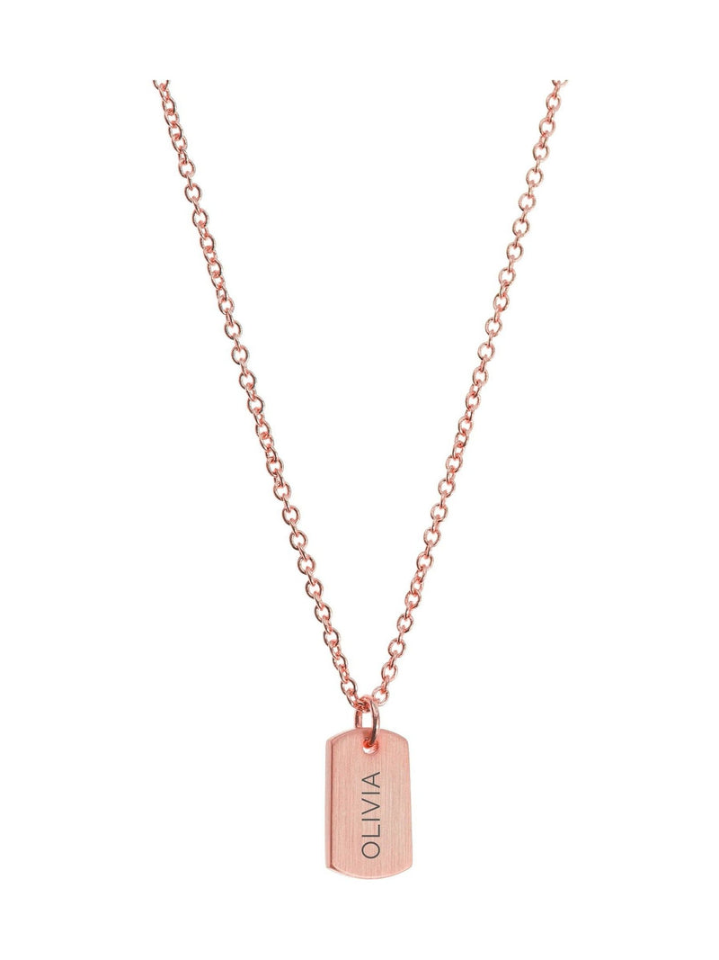 Treat Republic Rose Gold Name Tag Necklace (British brand)