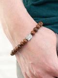 Treat Republic Mens Personalised Wooden Buddha Bracelet