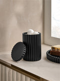 Black rib storage jar 13.5cm - British product