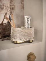 N. Premium Grey Marble Toothbrush Tidy Bathroom Accessory