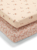 Mamas & Papas Berry Pink cotbed fitted sheets 2 pack, imported from the UK